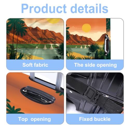 Luggage Cover Washable Suitcase Protector Anti (Sunset Oasis / M(fits 24-26Inch suitcase))