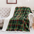 Sherpa Fleece Throw Blanket 80" x 90" Reversible Plush Fluffy Large Big Blanket Lattice Flannel Blankets for All Season Use (Chrismas Green / 80"*90")