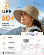 Water Resistant UPF 50+ Sun Bucket Hat Packable Brimmed for Women Men Khaki (One Size / Khaki)