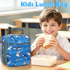 Kids Lunch box Insulated Soft Bag Mini Cooler Back to School Thermal Meal Tote Kit for Girls (Shark)