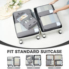 9 Set Packing Cubes with Packing List Luggage Packing Organizers for Travel Accessories (Pewter Color)