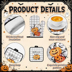 10 Pcs Halloween Kitchen Decor Set Pumpkin Kitchen Rugs (Black, Gray / Halloween Pumpkin)