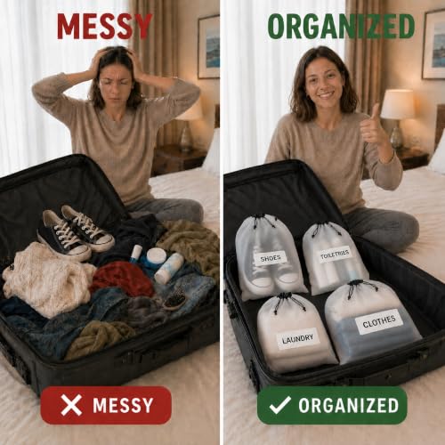 18 Pack Clear Shoe Bags for Travel Essentials Reusable Storage