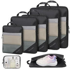 Compression Packing Cubes for Travel (Mesh/Black / 7 Set)