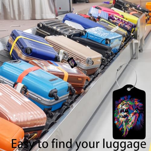 Colorful Lion's Roar Luggage Tags for Suitcases (Colorful Lion's Roar)