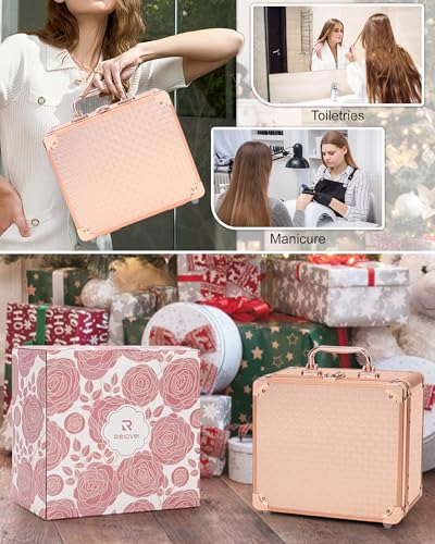 Makeup Bag with LED Mirror (C-Rose Gold / Small)