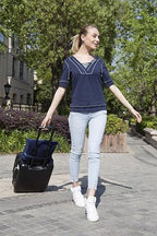 Premium Soft Long Travel Blanket Pillow Airplane (Travel / Navy-long-t051)