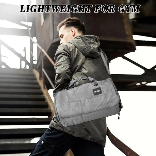 Gym Bags for Men & Expandable Canvas Duffle Bag (Grey 02 / Large-50L Duffle Bag)
