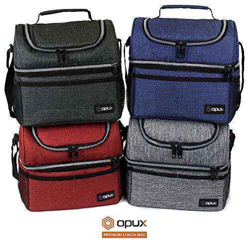 Insulated Lunch Bag for Men Women (Heather Red)