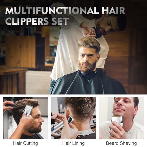 Professional Hair Clippers Set for Men (Silver)
