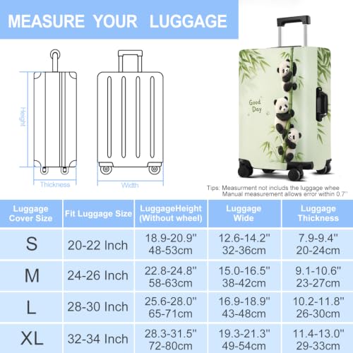 Luggage Cover Washable Suitcase Protector Anti (Panda Climb / XL(fits 32-34Inch suitcase))