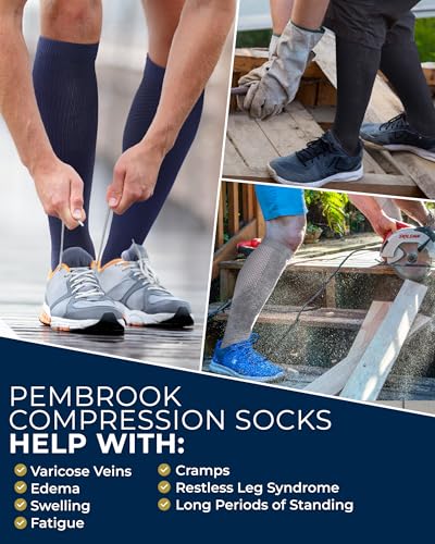 Compression Socks for Men (X-Large / Navy/Gray/Black - 3 Pairs)