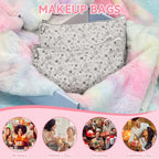 12 Pieces Cosmetic Bag for Women (12pcs Gray M)