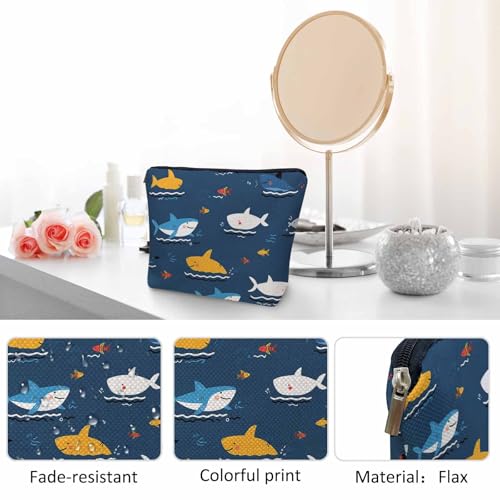 Shark Cosmetic Bags For Women (9 x 7.1 inch / Shark)