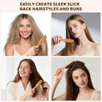 5pcs Boar Bristle Slick Back Hair Brush Set (pink)