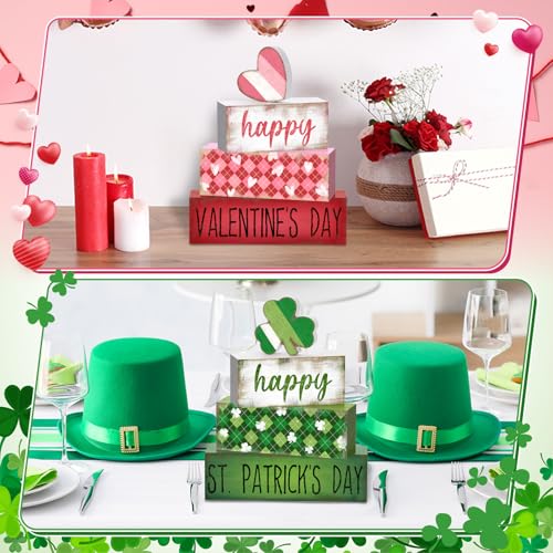 Tray Block Signs Set (Valentine's Day and St. Patrick's Day)