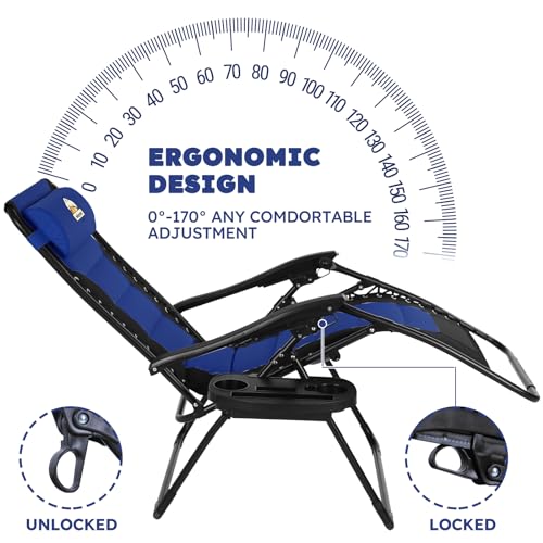 Oversized Zero Gravity Chairs Set of 2 (Blue / Set of 2)