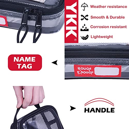 Rough Enough Clear TSA Approved Toiletry Bag Small Travel Shaving Kit Pouch (Clear)