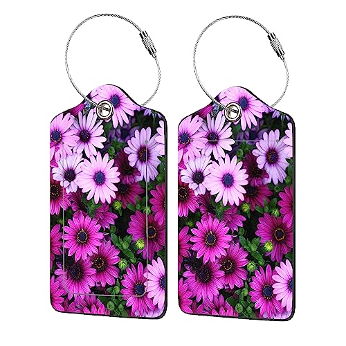 2 Pack Luggage Tags for Suitcases (Flowers)