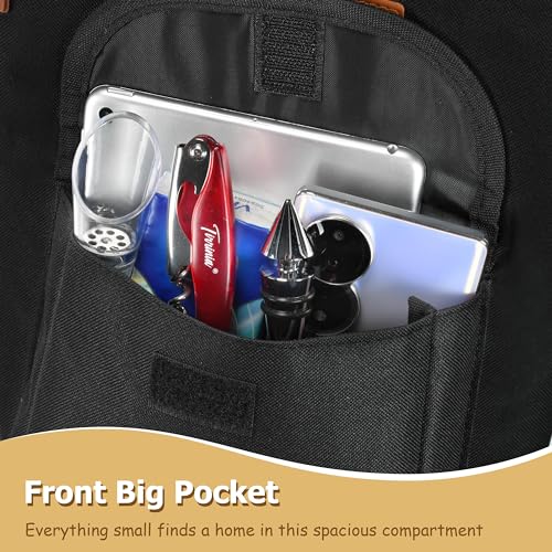 2 Bottle Wine Cooler Tote Carrier (Black / 2 Bottle-with front pocket)