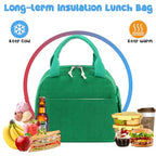 Lunch Bag for Women Men Cute Corduroy Lunch Tote Bags Reusable Insulated Lunch Box Large Capacity Reusable Insulated Cooler for Work Picnic or Travel (Corduroy Green / 10L)