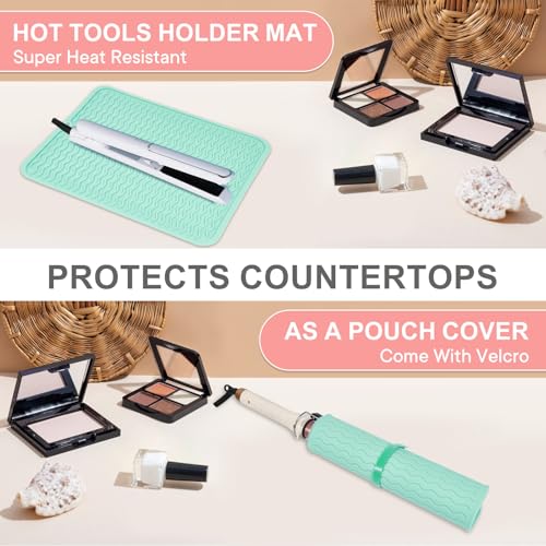 Oversize Silicone Heat Resistant Mat for Hair Tools (Mint Green)