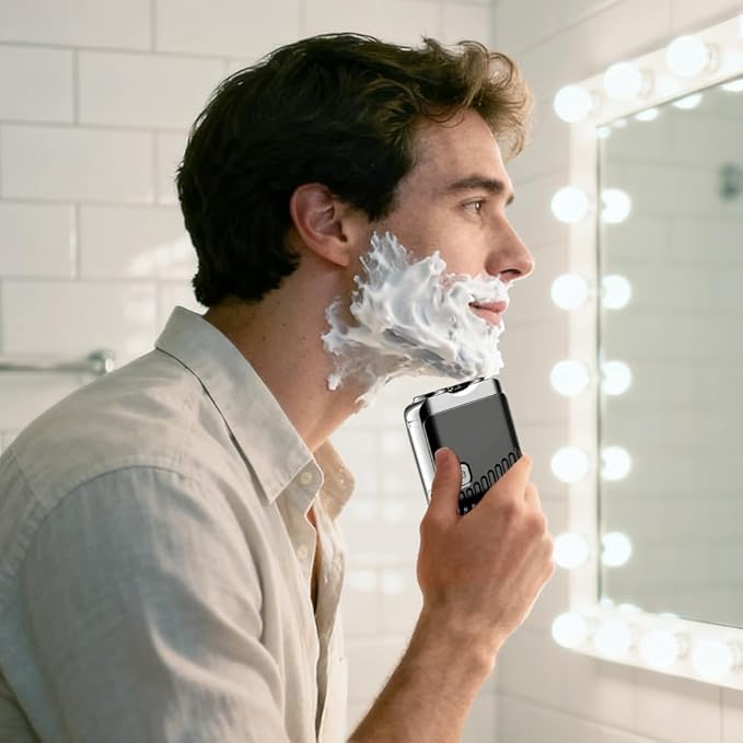 Mini Electric Shaver, Dual Head Waterproof Rechargeable Razor Mini Wet Dry - Image 6
