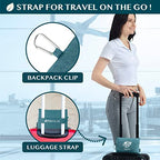Travel Blanket Airplane Compact Pillow with Bag for Flights (Teal Blue / 65 x 40 inches)