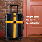 Luggage Straps for Suitcases TSA Approved Travel Belt 4 Pack by Chelmon (Yellow)