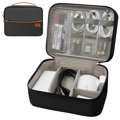 Electronics Organizer (One Size / D2-Double Layer-Black)