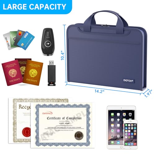 Accordion File Organizer (Blue / 14.2" x 10.4" x 2")