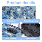 Blue Blossoms Luggage Cover Washable Suitcase Protector Anti (Blue Blossoms / XL(32-34inch suitcase))