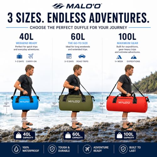 Malo’o Waterproof Dry Duffel (Orange / 100L)