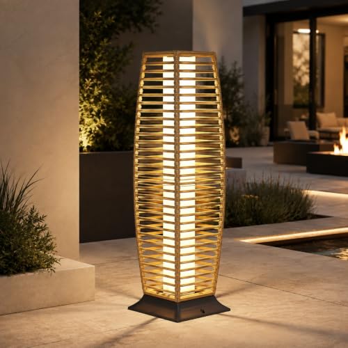 Outdoor Floor Lamp Solar Lantern (1 PC Large / Crossover Natural)