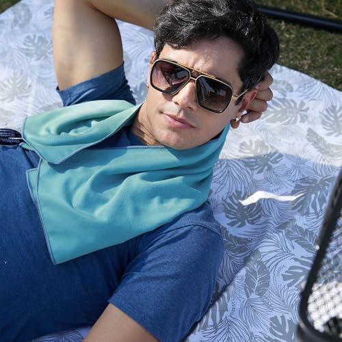 Microfiber Towel Quick Dry Camping & Travel & Gym Towel. Compact (Peacock Blue / 72.00" x 40.00")