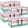 Heavy Duty Extra Large Clear Moving Bags with Strong Zipper Handles (Clear / 4 Pack)