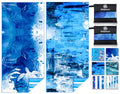 Microfiber Beach Towel (2 Pack Blue Grass / 32x71 inch)