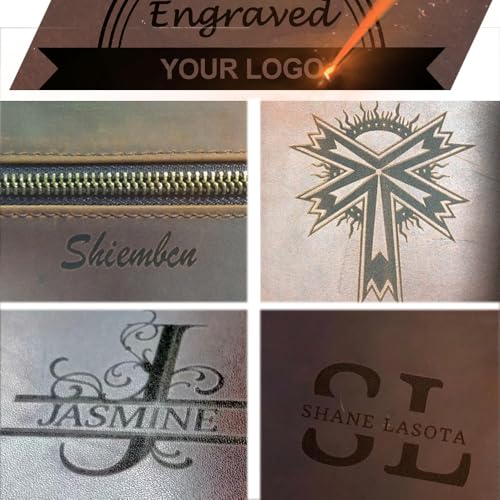 Personalized Family Passport Wallet for 4 Custom Engraved Name (Brown)