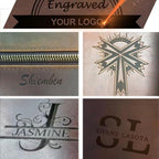 Personalized Family Passport Wallet for 4 Custom Engraved Name (Brown)