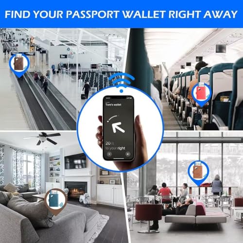 Airtag Passport Holder for Travel (117#Blue)