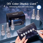 Beetles Silver Cat Eye Gel Nail Polish Set (A - Silver Blue Purple | Dusted Galaxy)