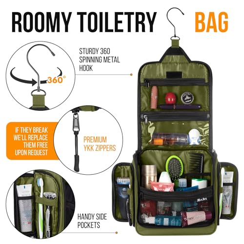 Travel Toiletry Bag for Men and Women (L Forest Green)