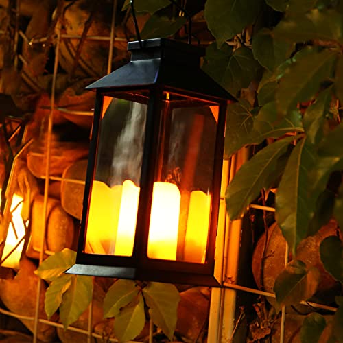 2 Pack Solar Lanterns (Black Modern)
