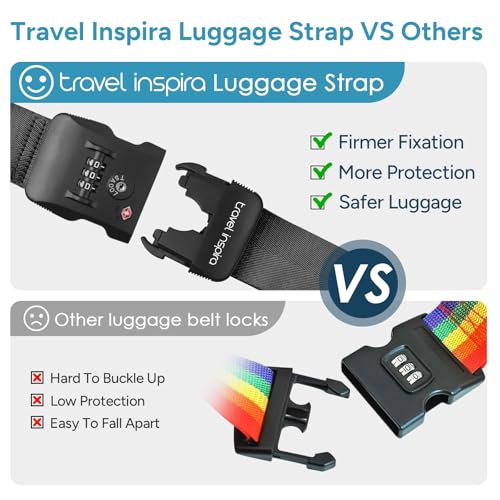 Anti Theft Suitcase Belt with TSA Lock (Cross Black-New)