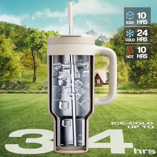 40 oz Tumbler with Handle (Oat / 40 Ounces)