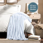 Fleece Blanket Luxury Microplush (Throw/Travel / 09 - Blue Mist)