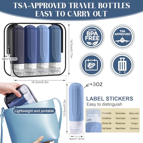 Travel Bottles for Toiletries (BLUE)