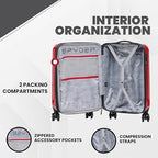 Rails Expandable Hardside Upright Suitcase with 360° Spinner Wheels (Red / Medium Checked)