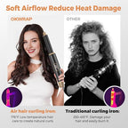 5-in-1 Hot Air Styler & Blow Dryer Brush Set - 700W Gentle Temperature Hair Multi-Styler with Auto-Wrap Curlers & Round Brush for Fine, Thin, or Damaged Hair, 100-120V US Outlet Only (Black Gold)