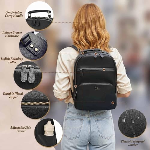 Camera Backpack Classic PU Leather for DSLR (Black / 20L)
